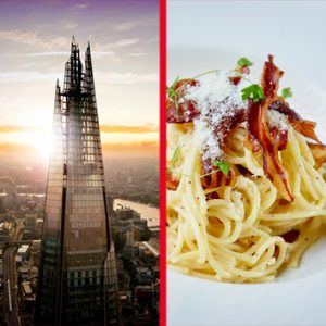 The View from The Shard with Three Course Dining and Bubbles for Two