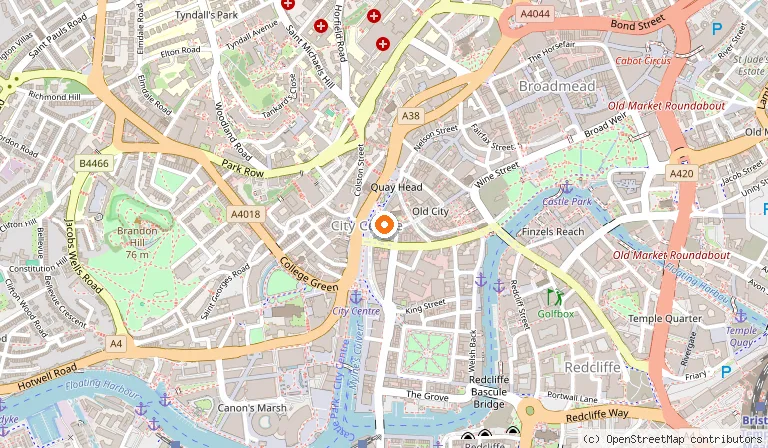 Map showing the location of 4500 Miles From Delhi Indian Restaurant Bristol in Bristol