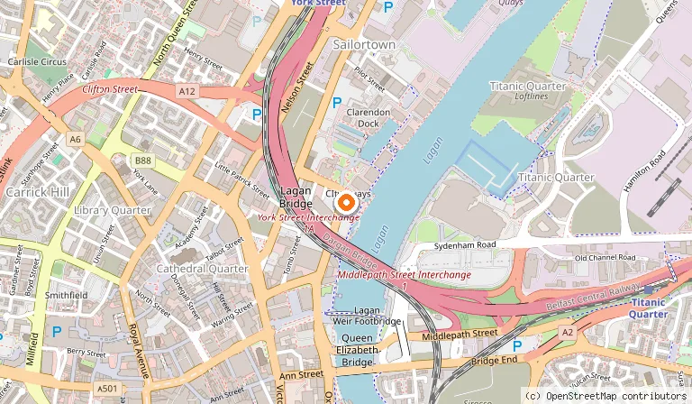 Map showing the location of AC Hotel by Marriott Belfast in Belfast