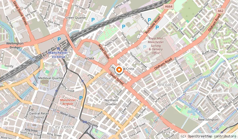 Map showing the location of AC Hotel Manchester City Centre in Manchester