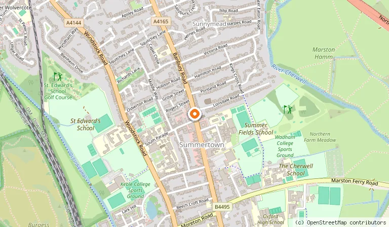 Map showing the location of Adams Guest House in Oxford