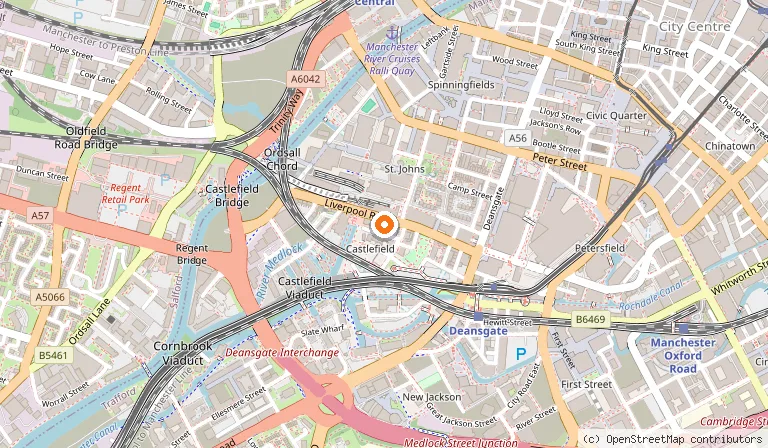 Map showing the location of Akbar's Restaurant in Manchester