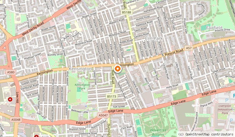 Map showing the location of Akshaya in Liverpool