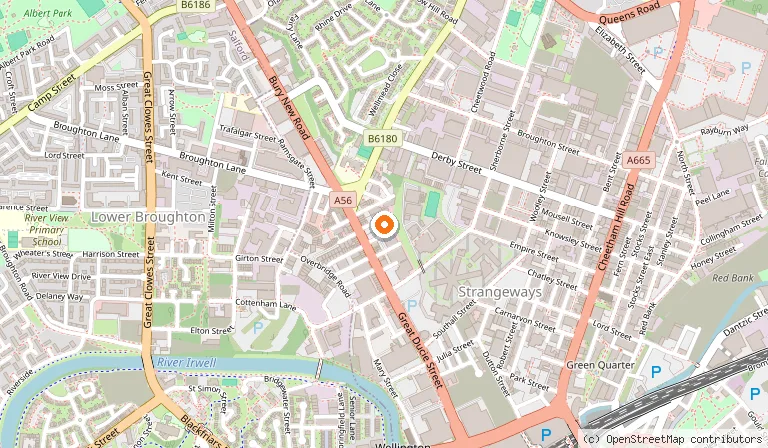 Map showing the location of Al Maidah Banquet Hall & Restaurant in Manchester