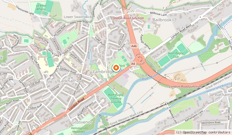 Map showing the location of Alice Park in Bath