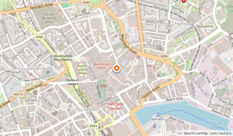 Map showing the location of All Bar One Aberdeen in Aberdeen