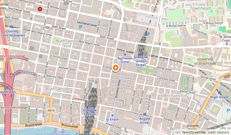 Map showing the location of All Bar One Glasgow in Glasgow
