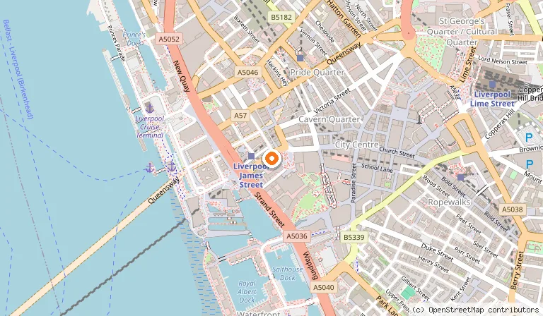 Map showing the location of All Bar One Liverpool in Liverpool