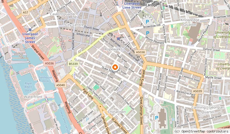Map showing the location of Almost Famous - Liverpool in Liverpool
