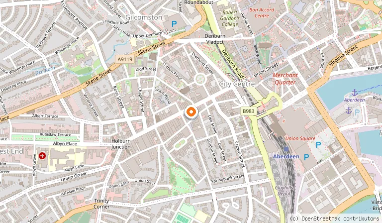 Map showing the location of Amarone Aberdeen in Aberdeen