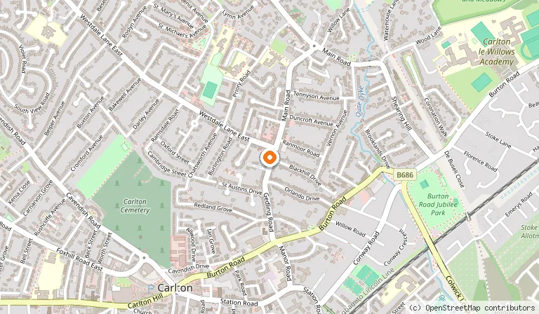 Map showing the location of Amores in Nottingham
