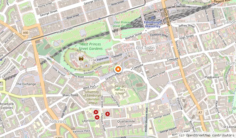 Map showing the location of Apex City of Edinburgh Hotel in Edinburgh
