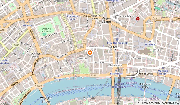 Map showing the location of Apex Temple Court Hotel in London