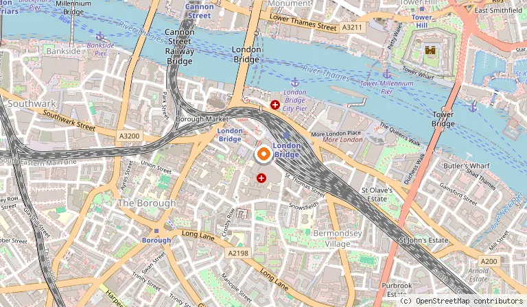 Map showing the location of Aqua Shard in London