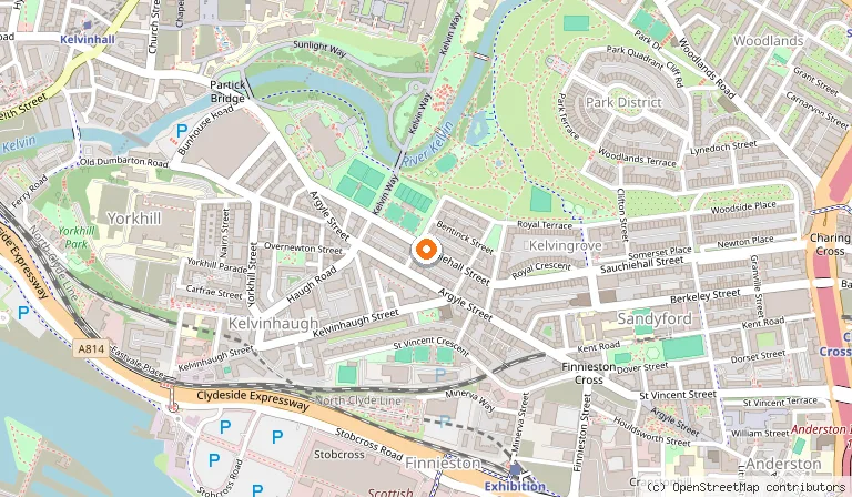 Map showing the location of Argyll Hotel in Glasgow