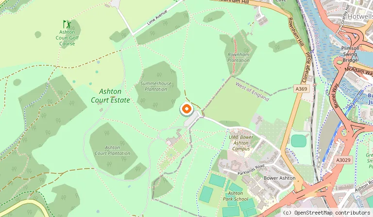 Map showing the location of Ashton Court Estate in Bristol
