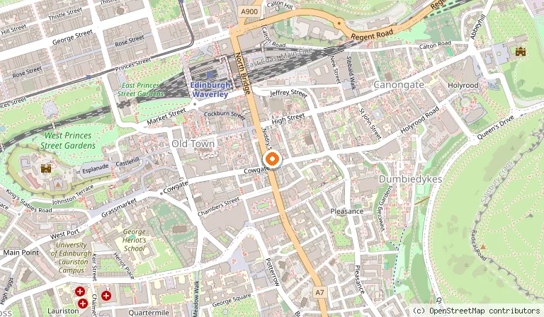 Map showing the location of Auld Reekie Tours in Edinburgh