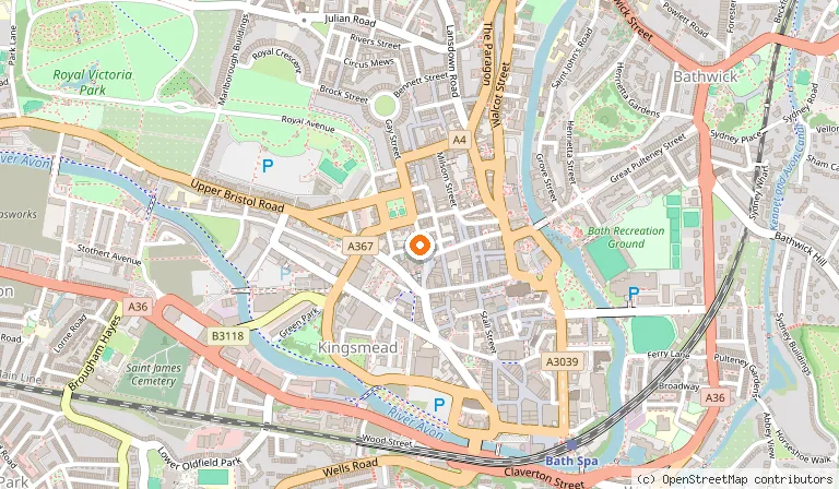 Map showing the location of Baba's Mezze Bath in Bath