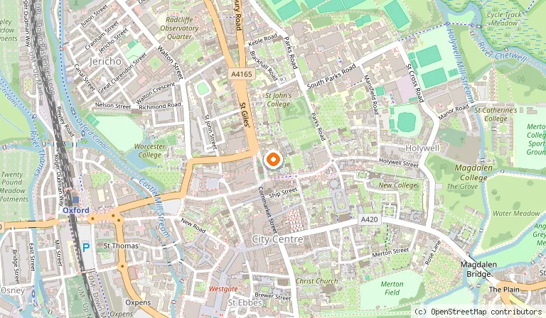 Map showing the location of Balliol College in Oxford