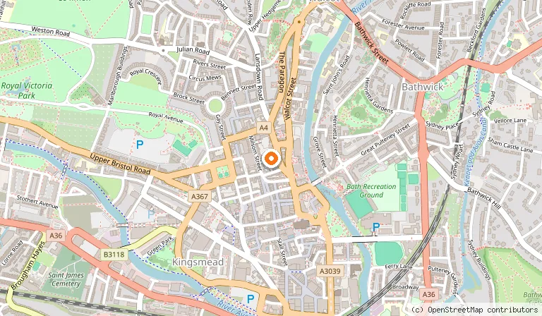 Map showing the location of Bandook - Indian Restaurant, Bath in Bath