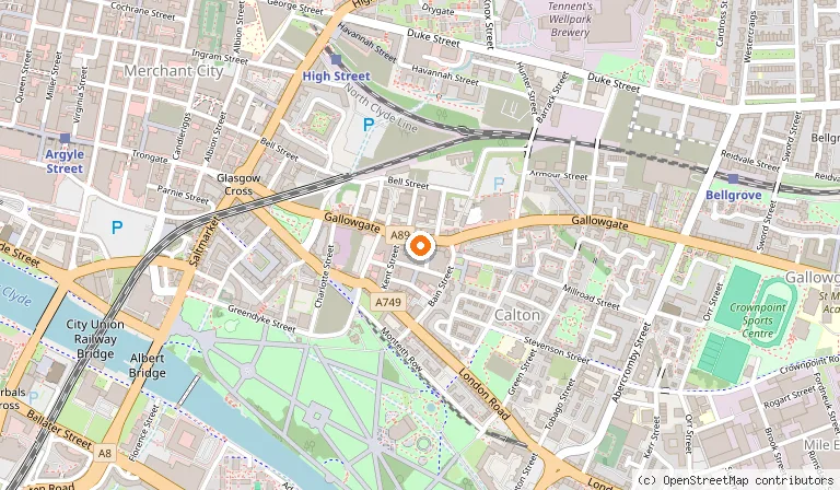 Map showing the location of Barrowland Ballroom in Glasgow