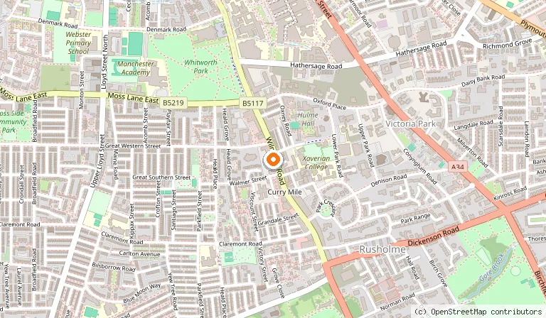 Map showing the location of Beirut Lebanese Restaurant in Manchester