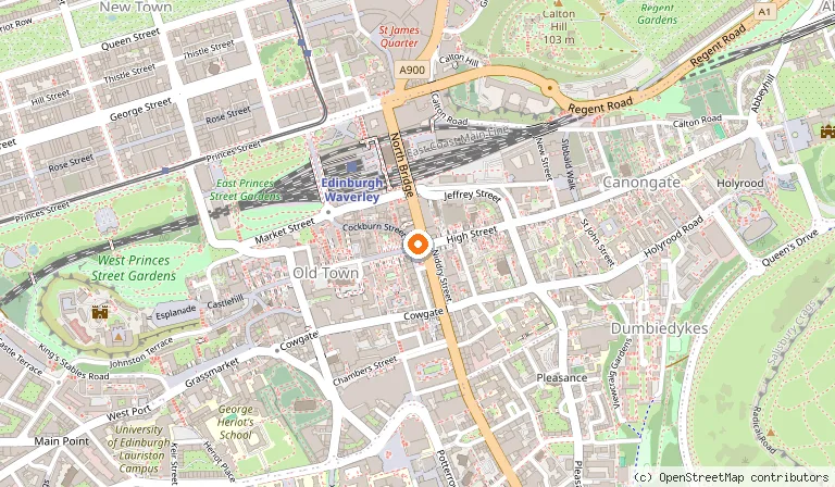 Map showing the location of Bella Italia - Edinburgh Northbridge in Edinburgh