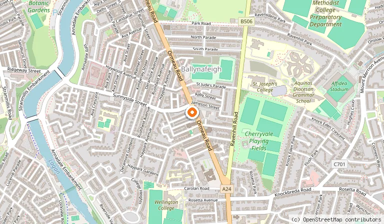 Map showing the location of Bengal Brasserie Ormeau in Belfast