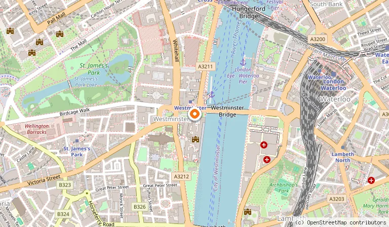 Map showing the location of Big Ben in London