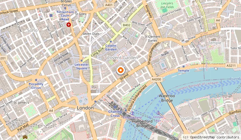 Map showing the location of Big Easy Covent Garden in London