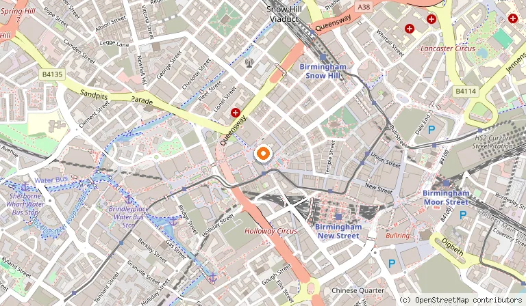 Map showing the location of Birmingham Museum & Art Gallery in Birmingham
