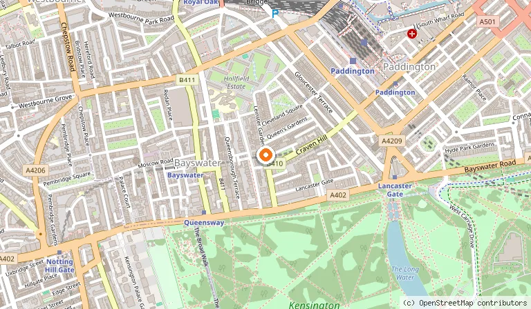 Map showing the location of Blakemore Hyde Park in London