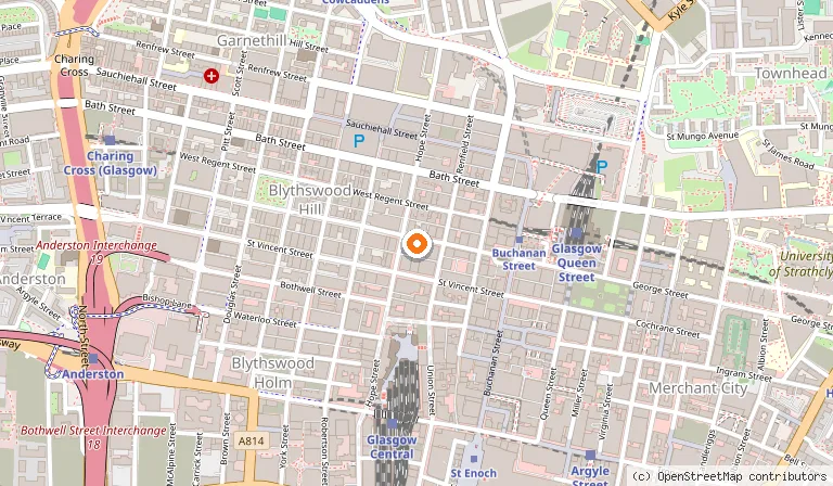Map showing the location of Blue Dog in Glasgow