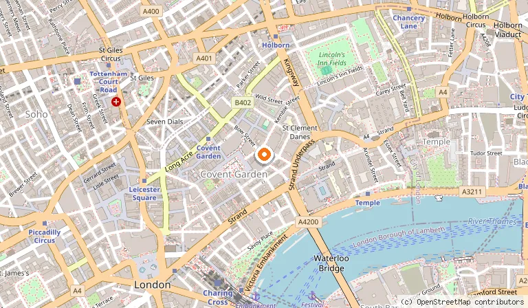 Map showing the location of Boulevard Brasserie in London
