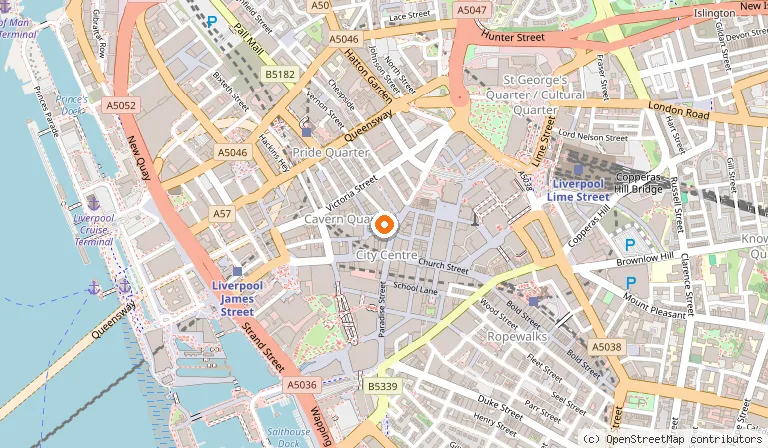 Map showing the location of Boutique 56 in Liverpool