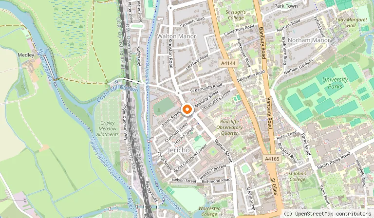 Map showing the location of Brasserie Blanc Oxford in Oxford