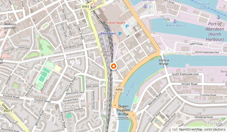 Map showing the location of Breakout Games Aberdeen in Aberdeen
