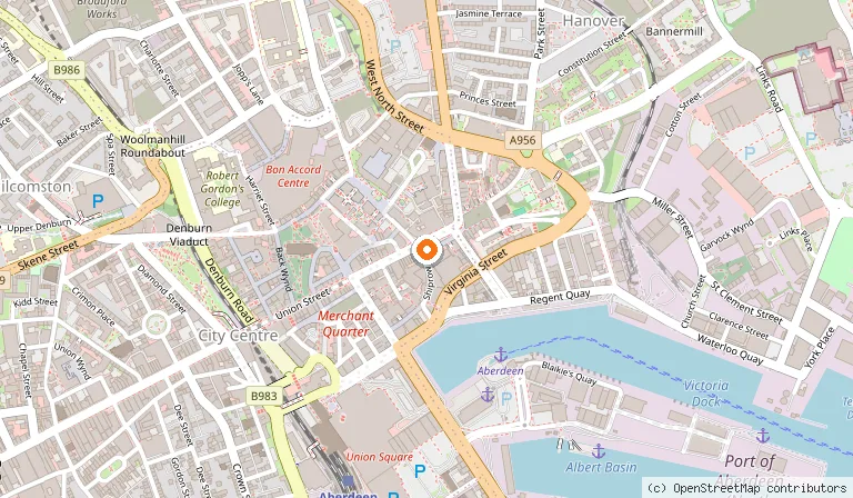 Map showing the location of BrewDog Kennels - Aberdeen in Aberdeen