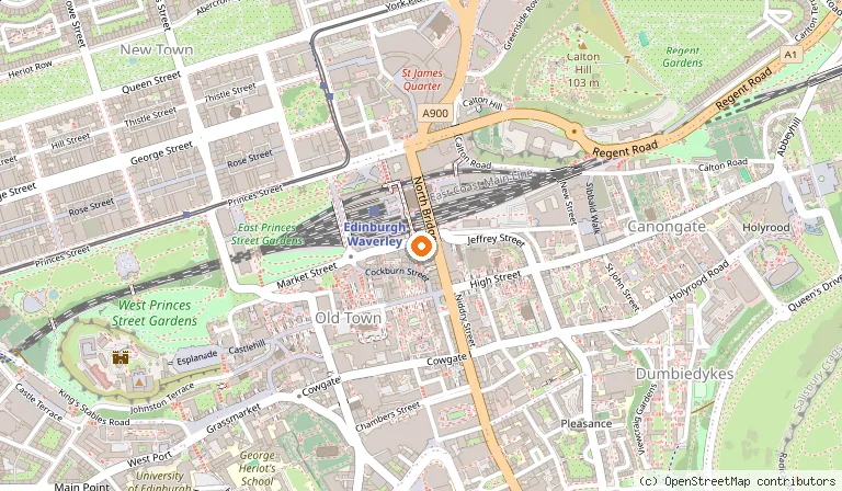 Map showing the location of Brewhemia in Edinburgh