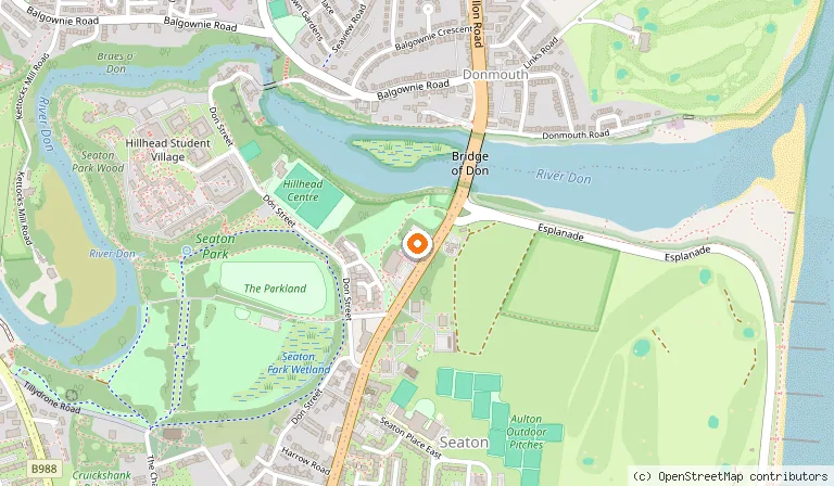 Map showing the location of Brig O'Don - Pub & Grill in Aberdeen