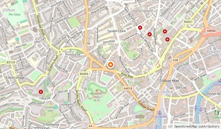 Map showing the location of Bristol Museum & Art Gallery in Bristol