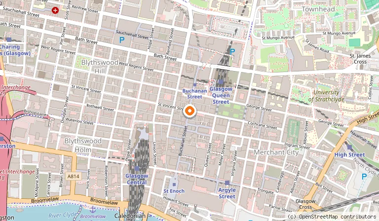 Map showing the location of Buchanan Street in Glasgow
