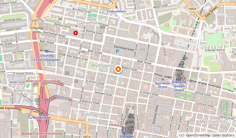 Map showing the location of Buck's Bar in Glasgow