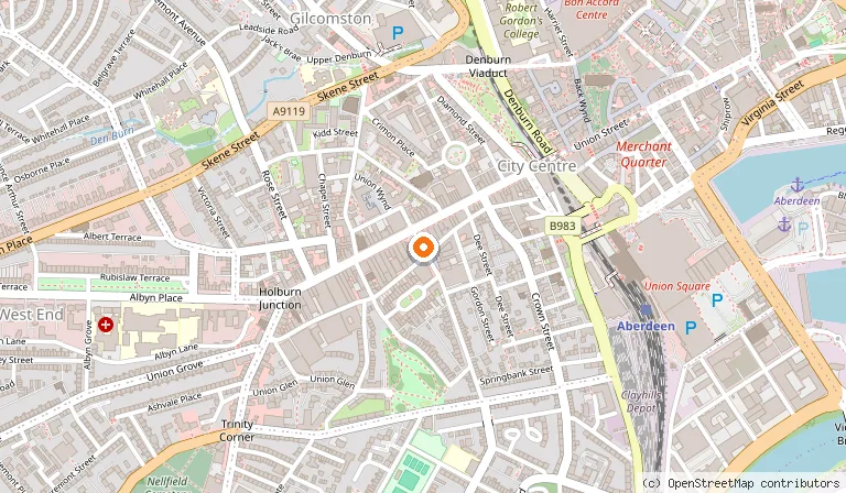 Map showing the location of Cafe Andaluz Aberdeen in Aberdeen