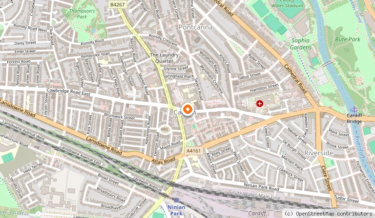 Map showing the location of Calabrisella Canton in Cardiff