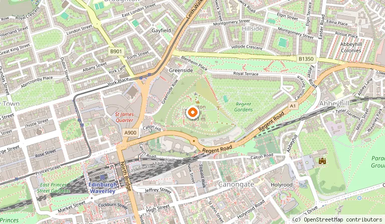 Map showing the location of Calton Hill in Edinburgh