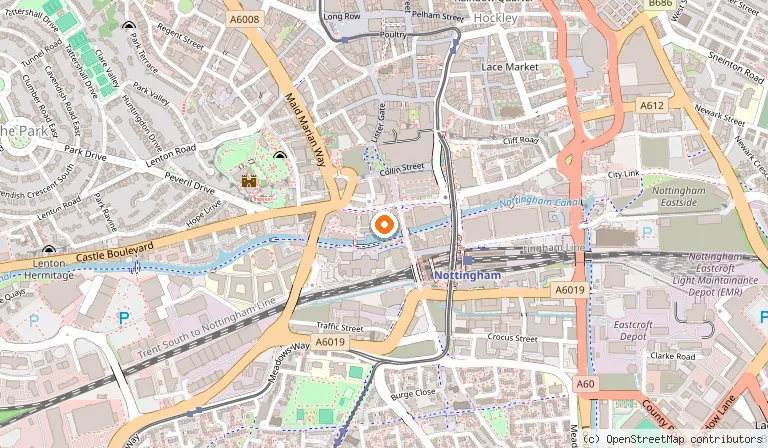 Map showing the location of Canalhouse in Nottingham