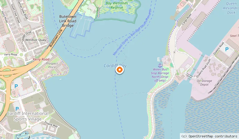 Map showing the location of Cardiff Bay in Cardiff
