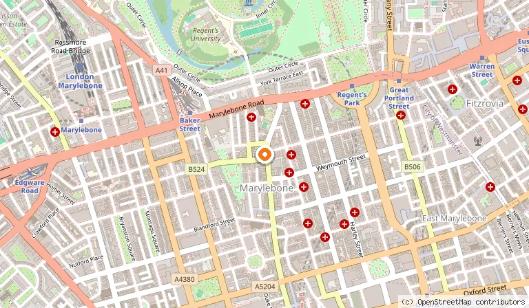Map showing the location of Carlotta in London