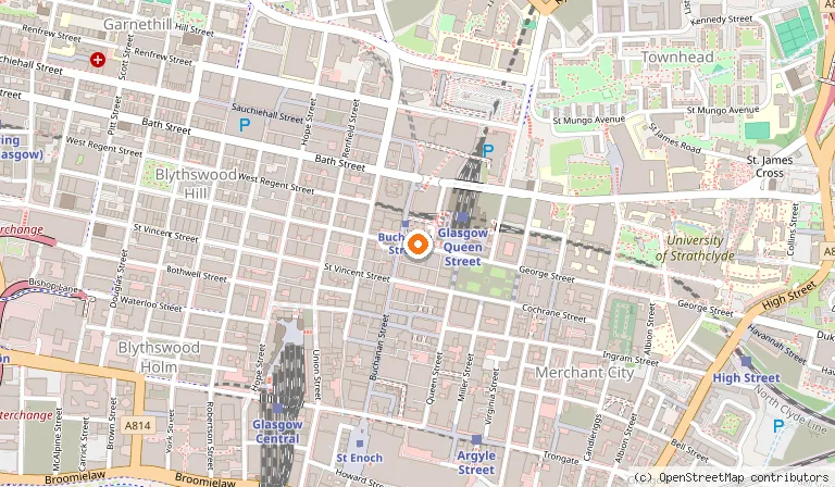 Map showing the location of Carlton George Hotel in Glasgow